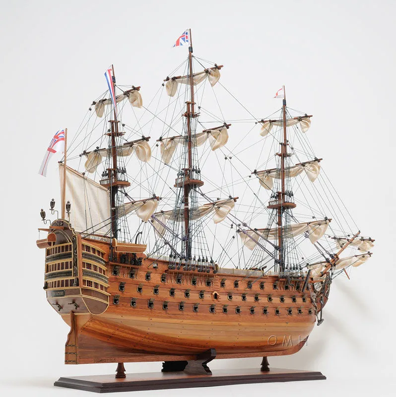 HMS Victory Admiral Nelsons Flagship Tall Ship Midsize EE Wood Model Sailboat Assembled