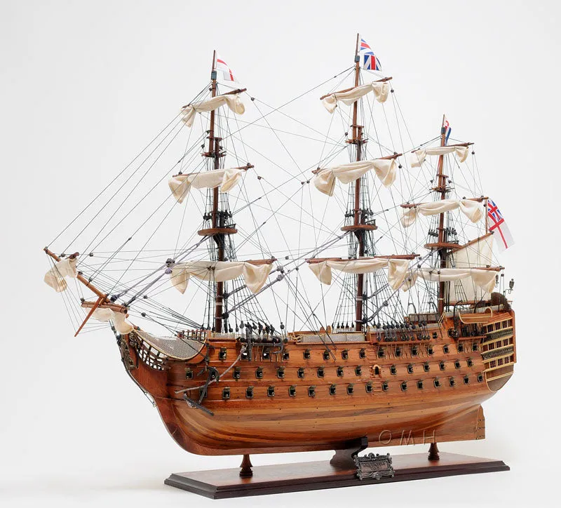 HMS Victory Admiral Nelsons Flagship Tall Ship Midsize EE Wood Model Sailboat Assembled