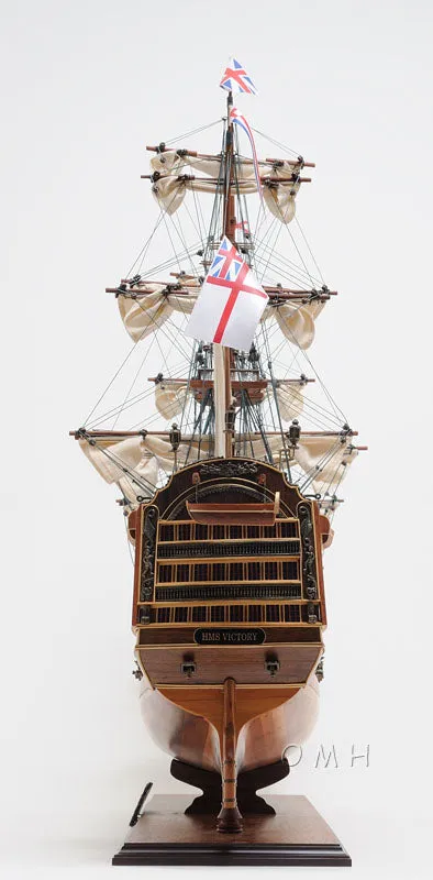 HMS Victory Admiral Nelsons Flagship Tall Ship Midsize EE Wood Model Sailboat Assembled