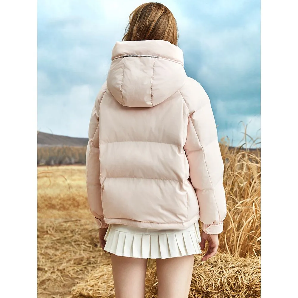 Hooded Cropped Puffa Down Jacket