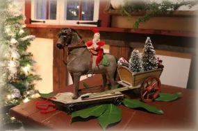 Horse Pull Toy and Paint Decorated Cart Fantastic