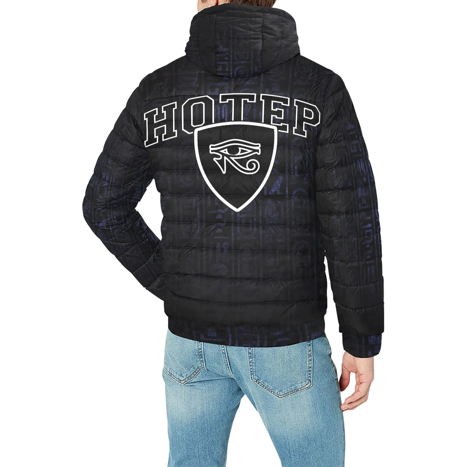 HOTEP EYES PADDED HOODIE JACKET Men's Padded Hooded Jacket