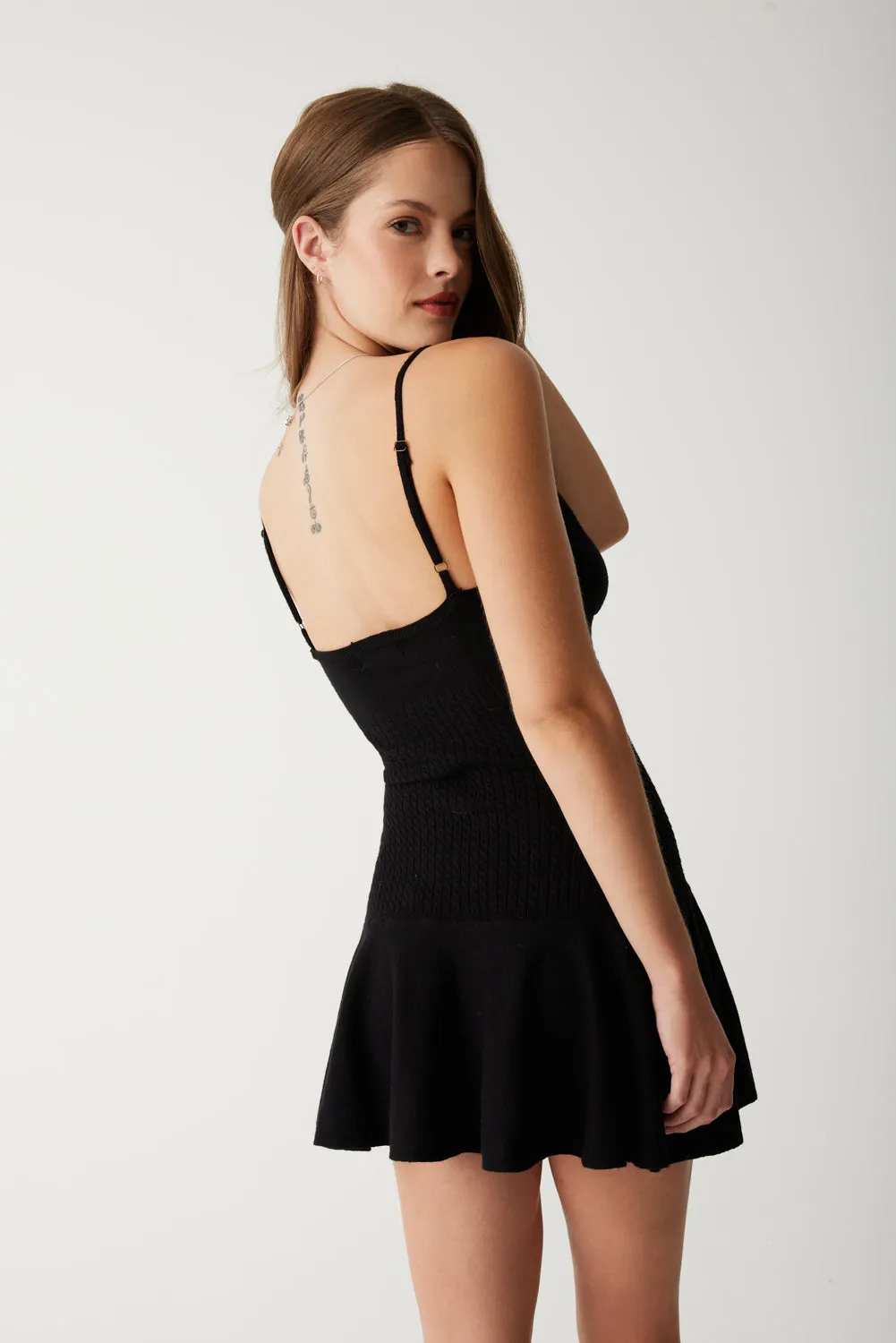 Houston Cable Cloud Knit Dress - Black