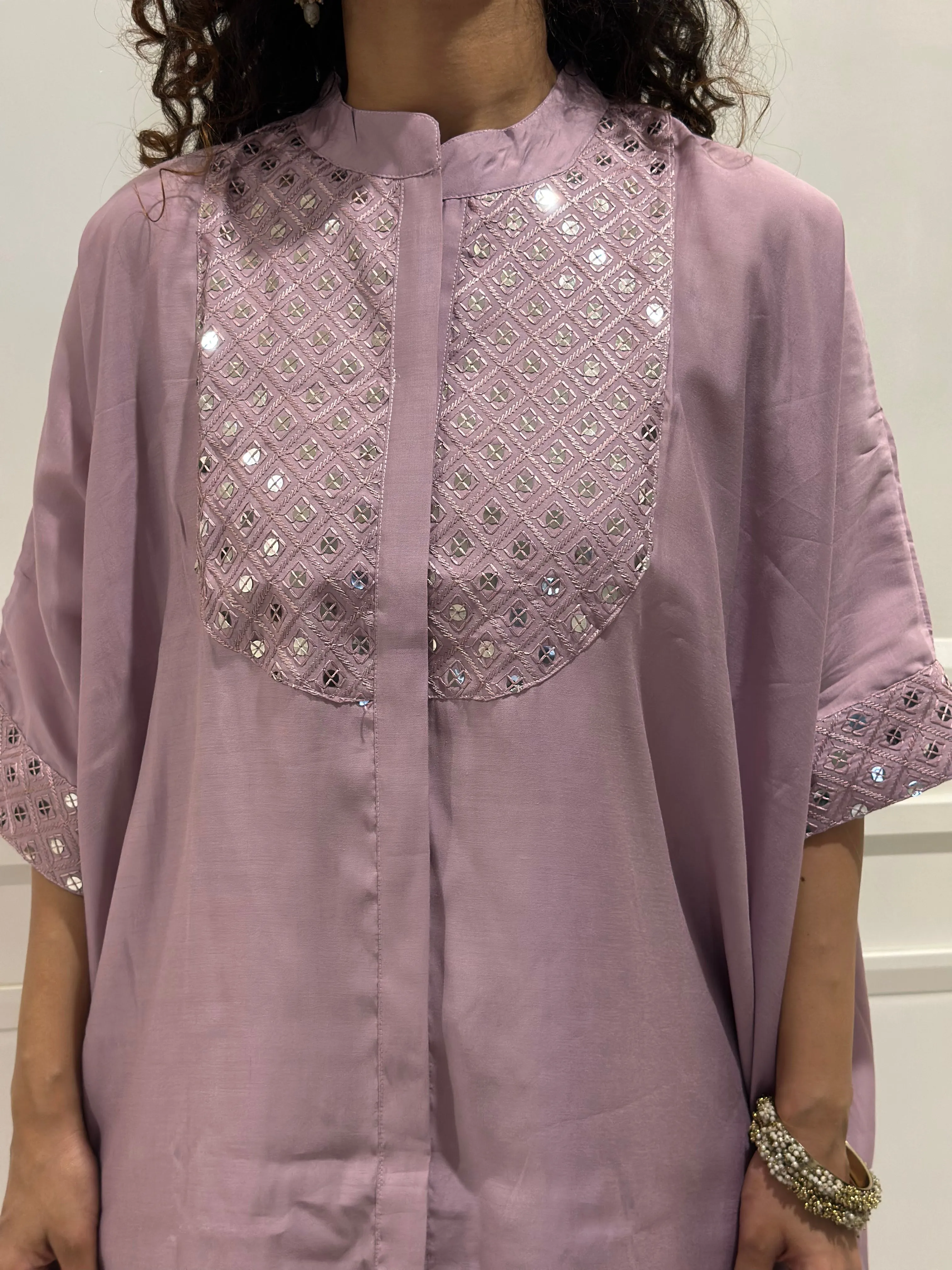 Indian Style Purple Kaftan Set