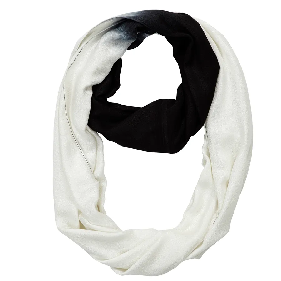 Infinity Neck Scarf Black and White Ombre