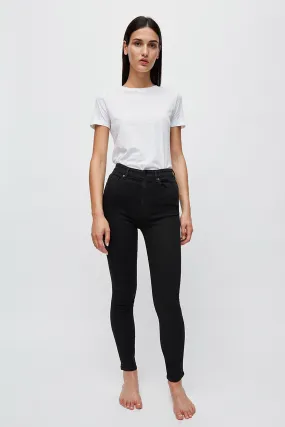 ingaa x stretch high waist skinny jeans black night