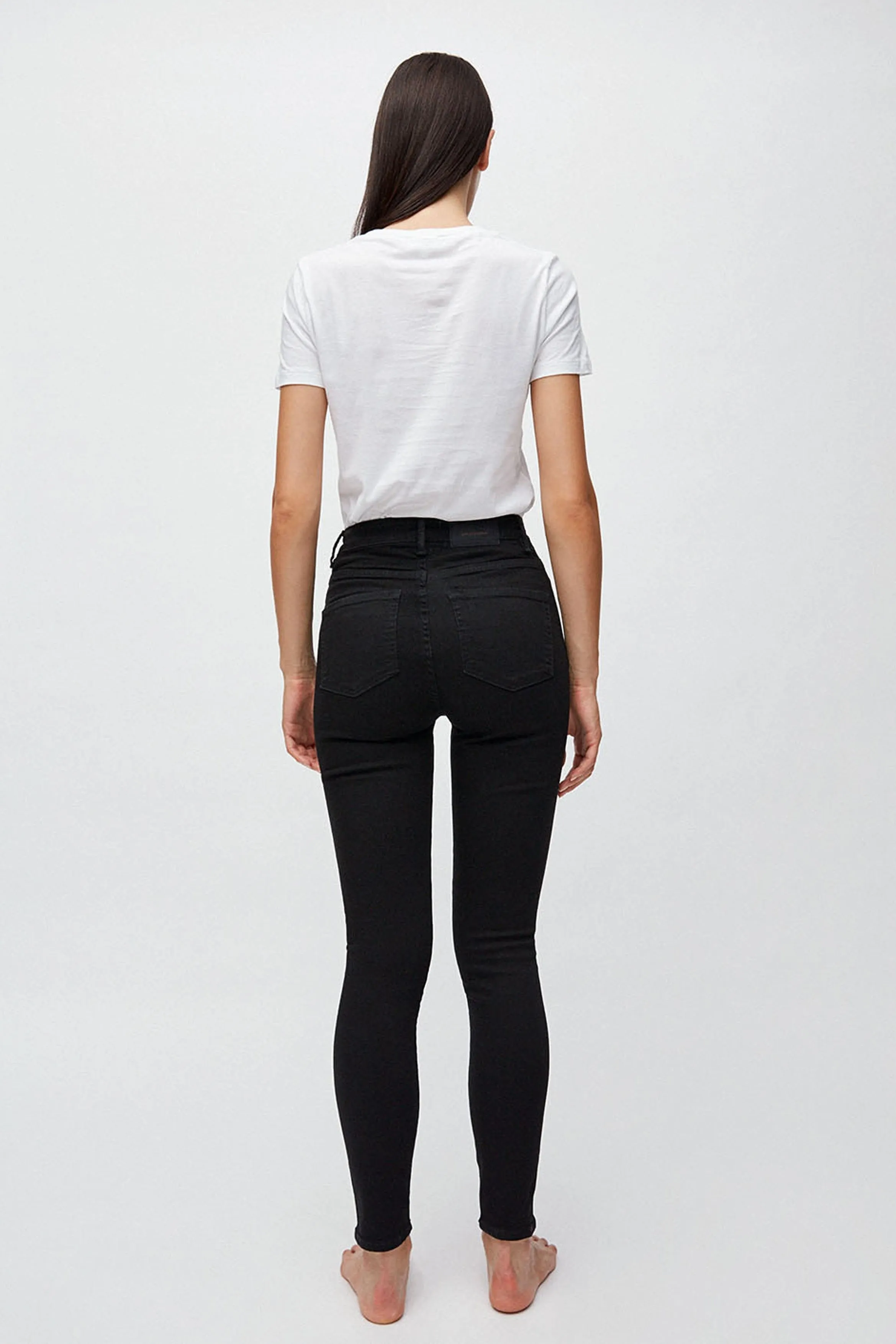 ingaa x stretch high waist skinny jeans black night