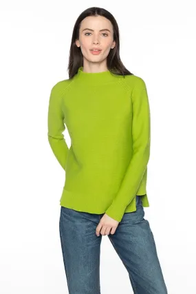 KINROSS CASHMERE - GARTER STITCH FUNNEL SWEATER IN COTTON