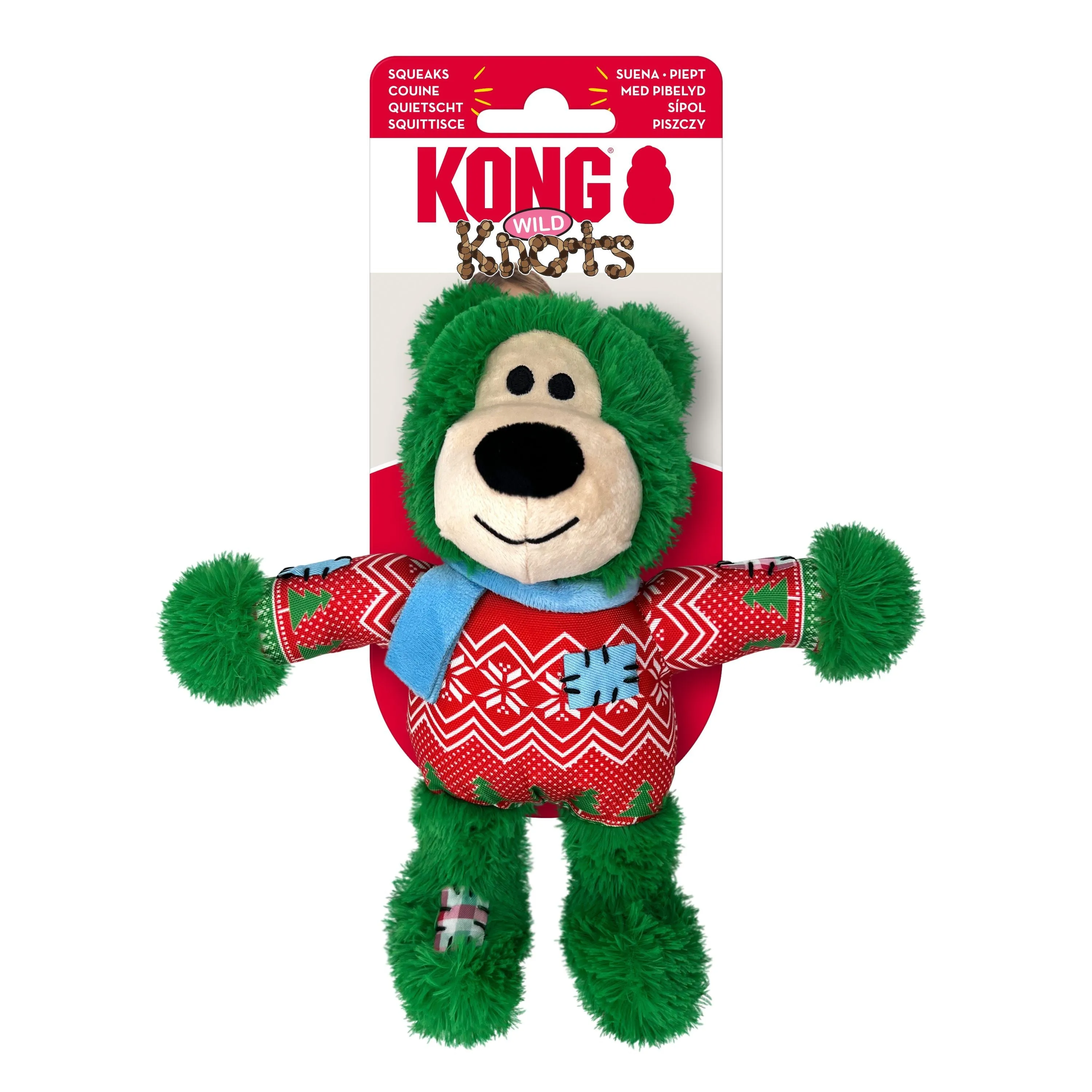 KONG Christmas Wild Knots Bear Assorted Small to Medium Dog Toy