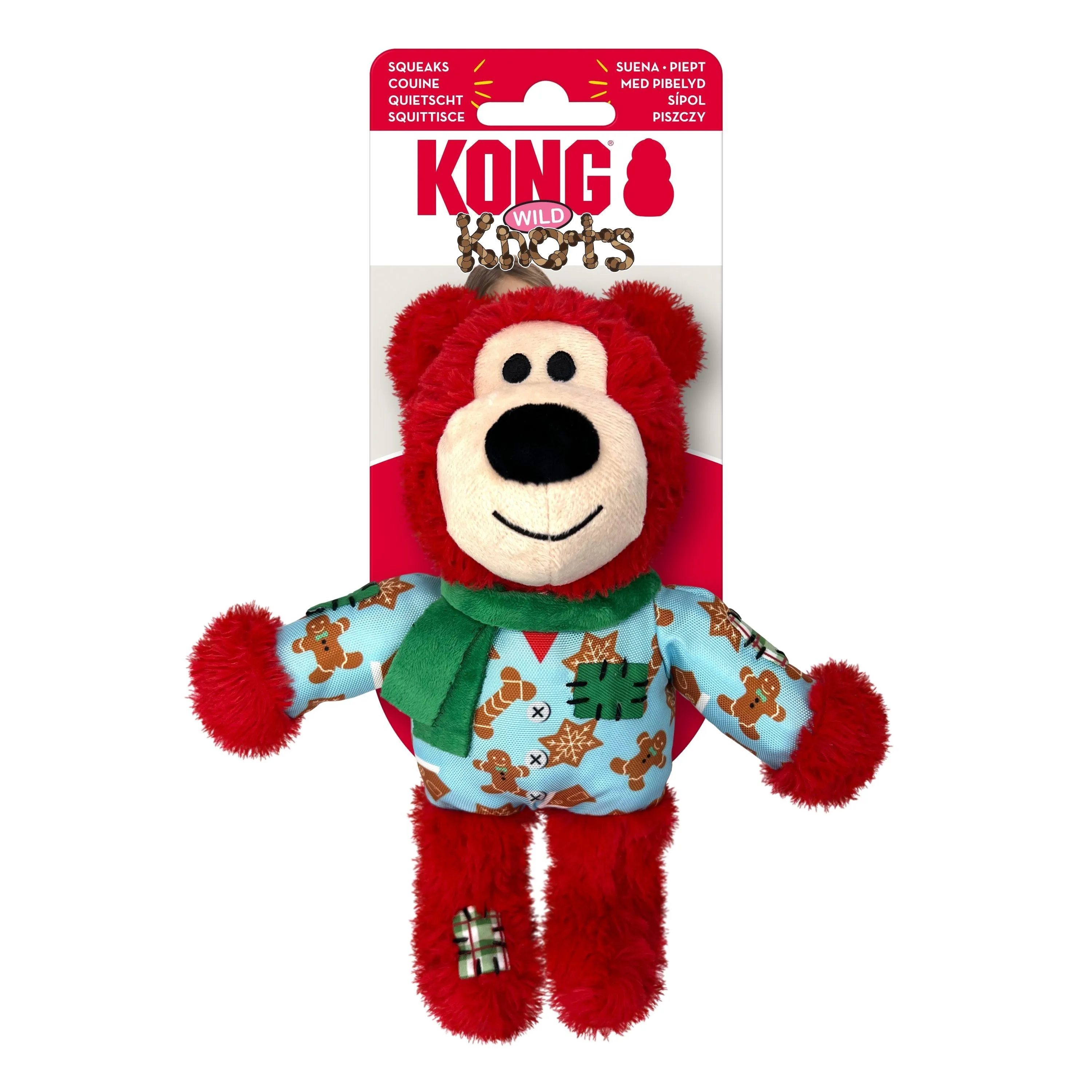 KONG Christmas Wild Knots Bear Assorted Small to Medium Dog Toy