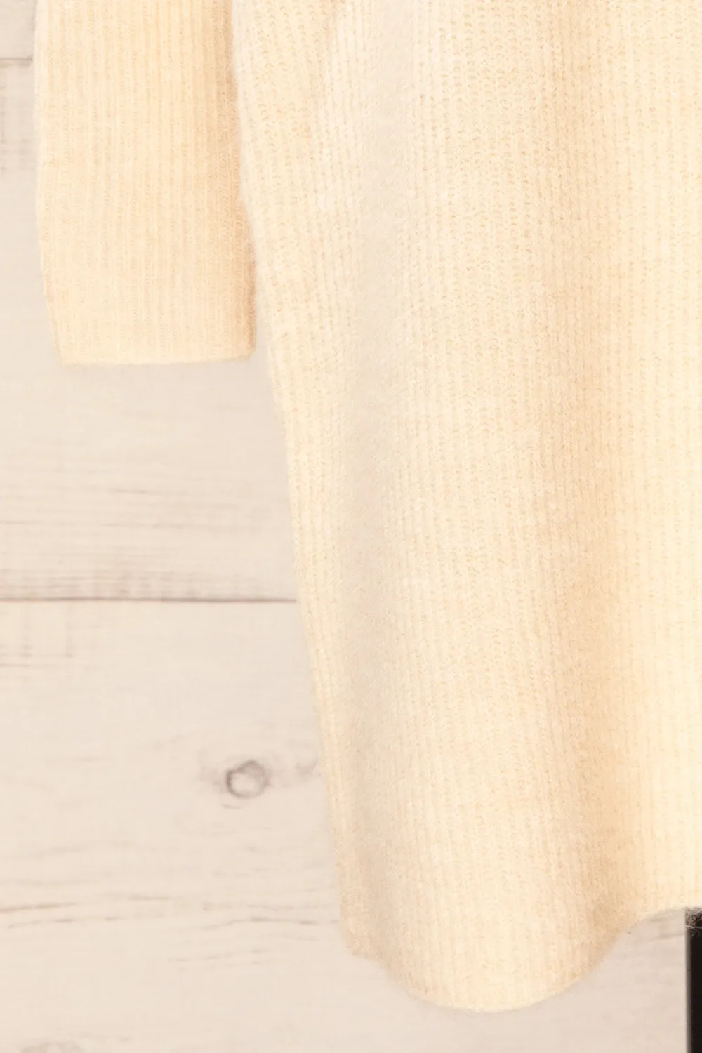 Koror Beige | Knit Turtleneck Sweater Dress