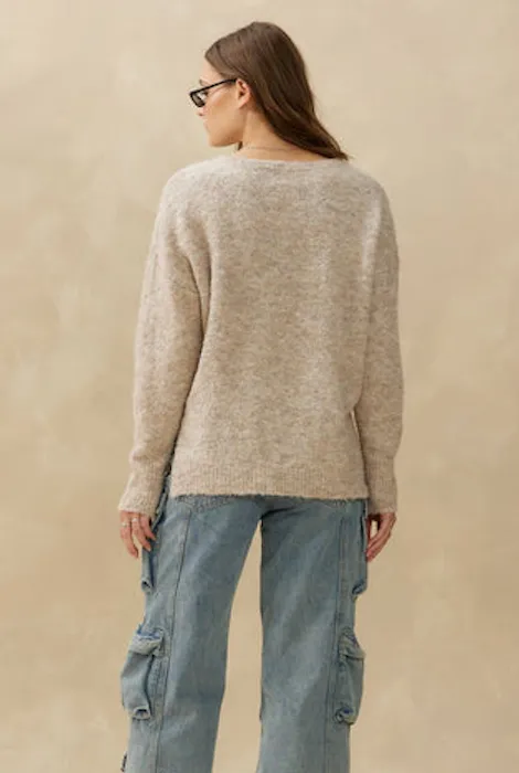 Kuwalla Tee Boucle Boatneck Sweater - Melange Beige