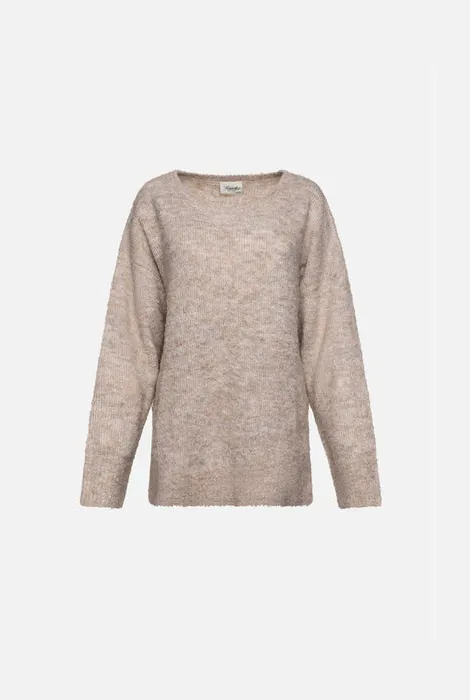 Kuwalla Tee Boucle Boatneck Sweater - Melange Beige