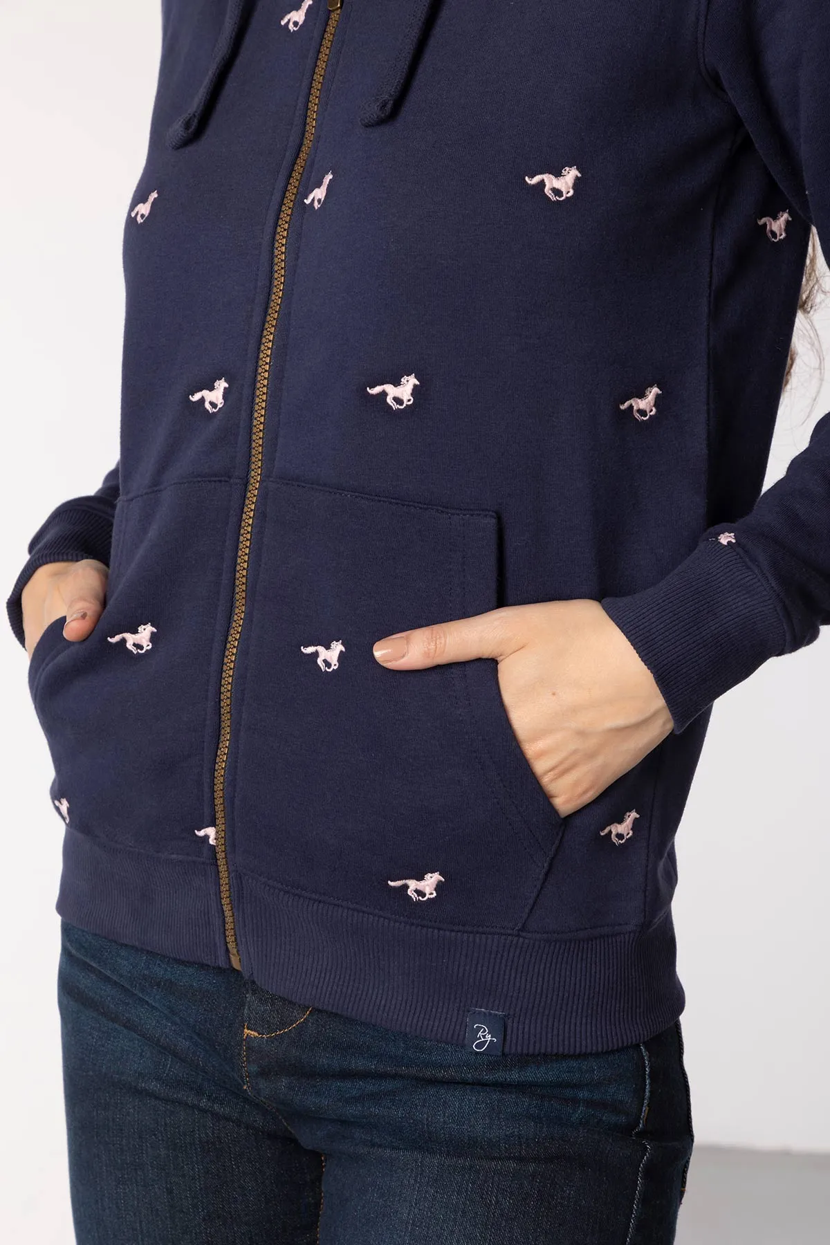 Ladies Embroidered Zip Up Hoodie - Emily