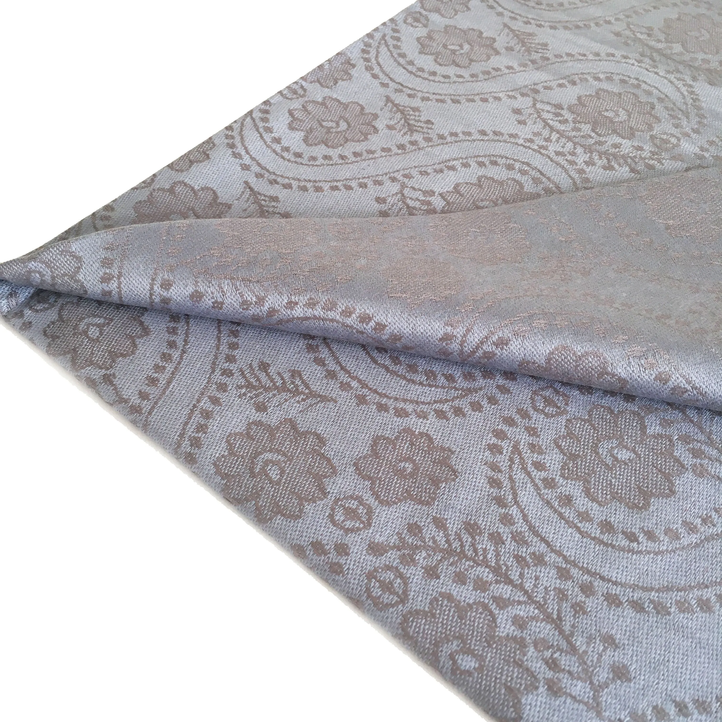 LARGE SILVERY BLUE SWIRL FLORAL PRINT REVERSIBLE PASHMINA SHAWL SCARF