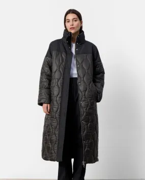 Levete Room Holly Long Black Olive Quilted Jacket