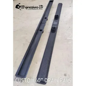 Linear Slot Drain Pan- Black ABS - CUSTOM MADE LENGTH