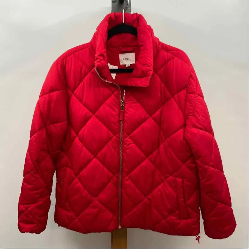 Loft Women's Size M Red Quilted Jacket