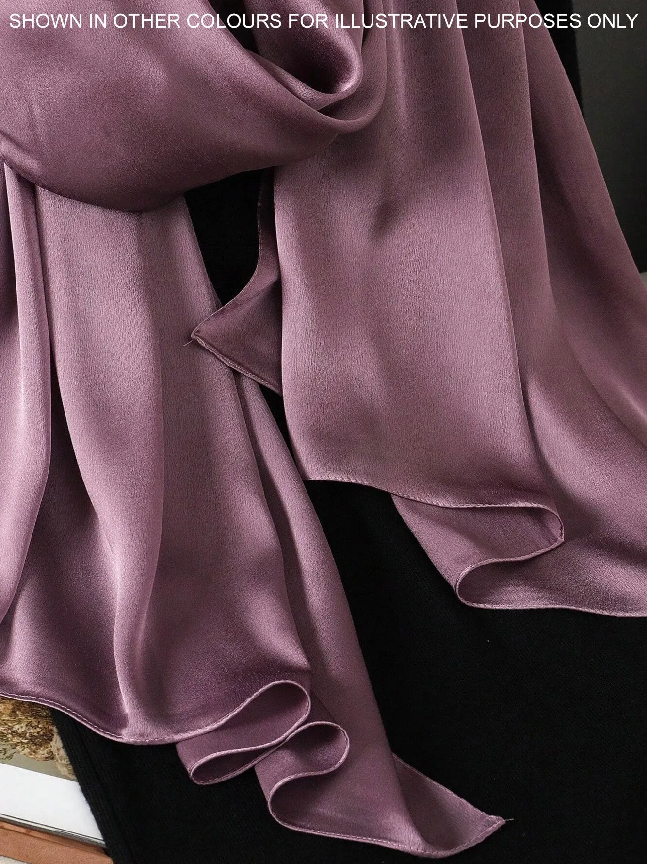 LONG PLAIN LIGHT PINK SATIN SCARF SHAWL WRAP