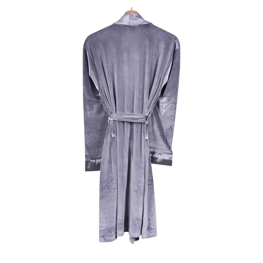 Lunar Ladies Velvet Robe in Gray