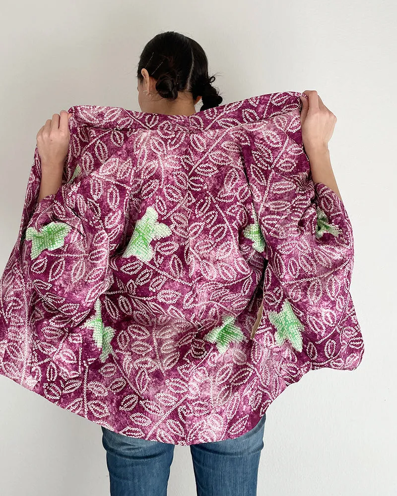 Maple Leaf Shibori Haori Kimono Jacket