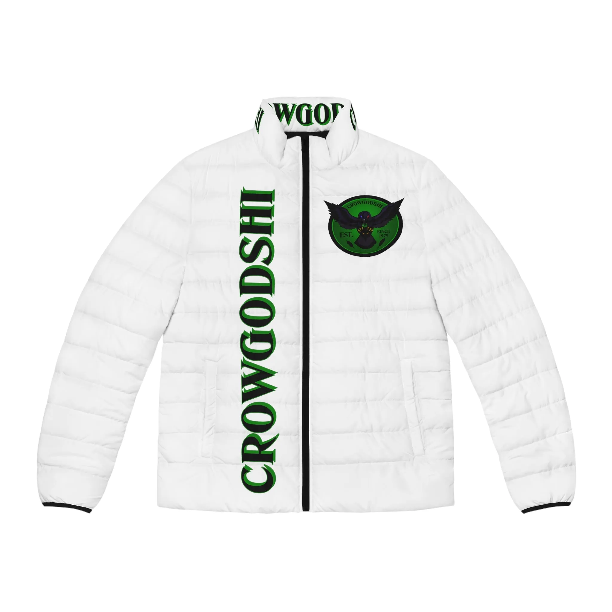 Men's 3rd GEN Puffer Jacket, WHITE W/ GREEN LOGO