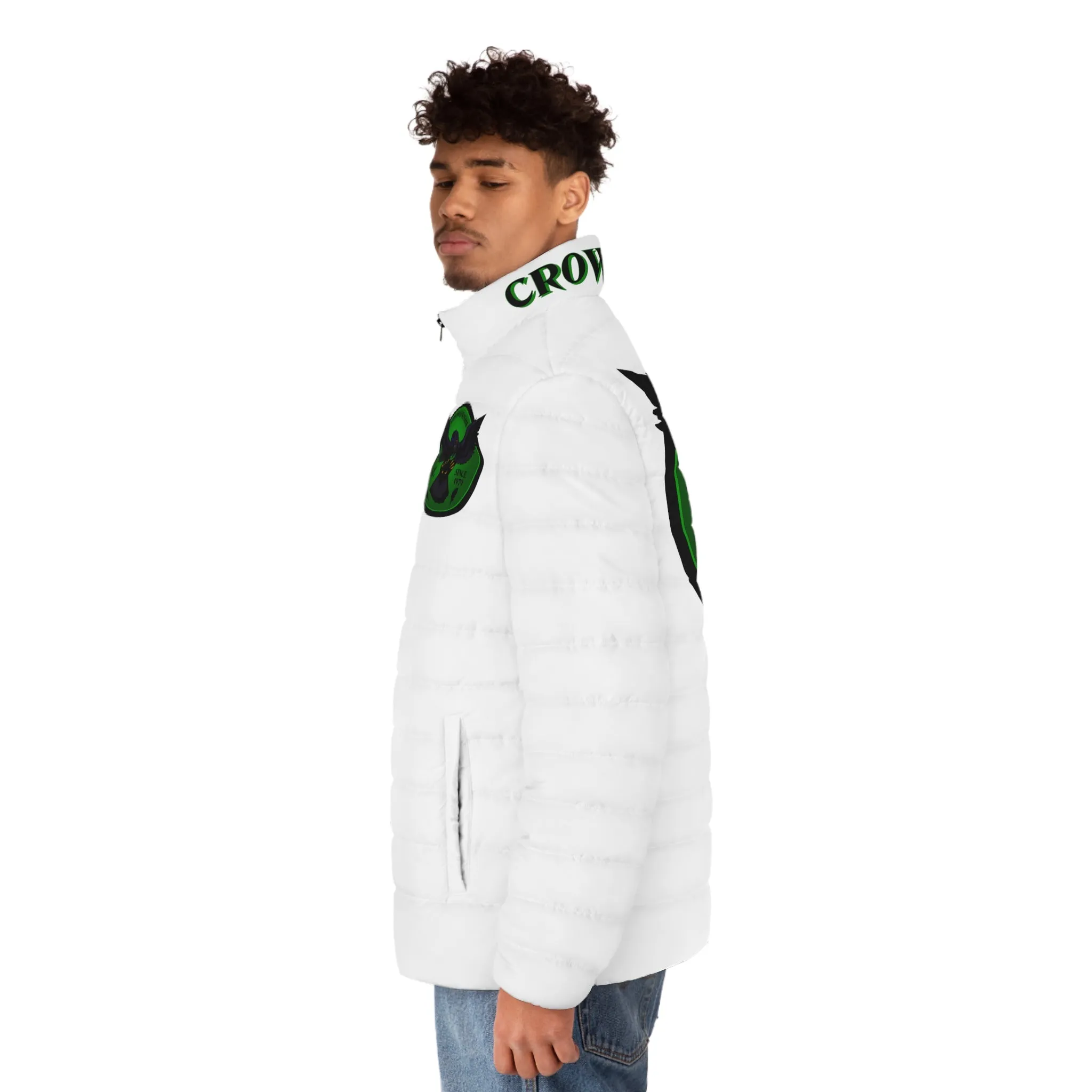 Men's 3rd GEN Puffer Jacket, WHITE W/ GREEN LOGO