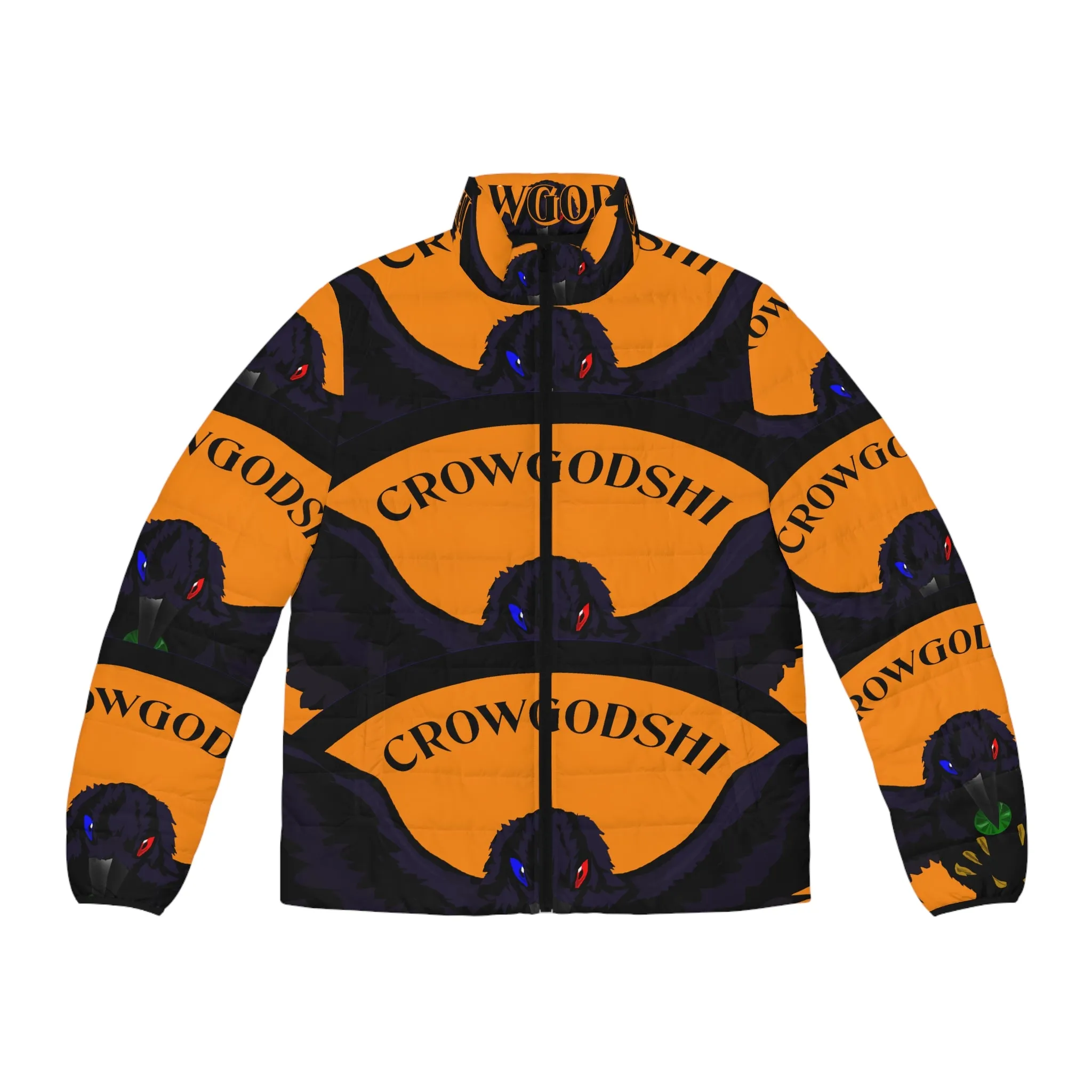 Men's Special Edition Crowgodshi Puffer Jacket, ORANGE LOGO