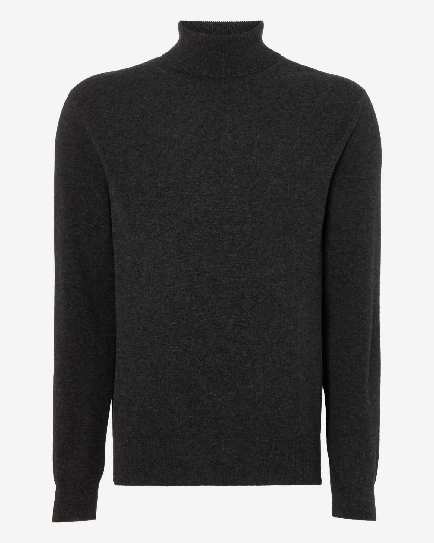 Men's Trafalgar Roll Neck Cashmere Jumper Dark Charcoal Grey