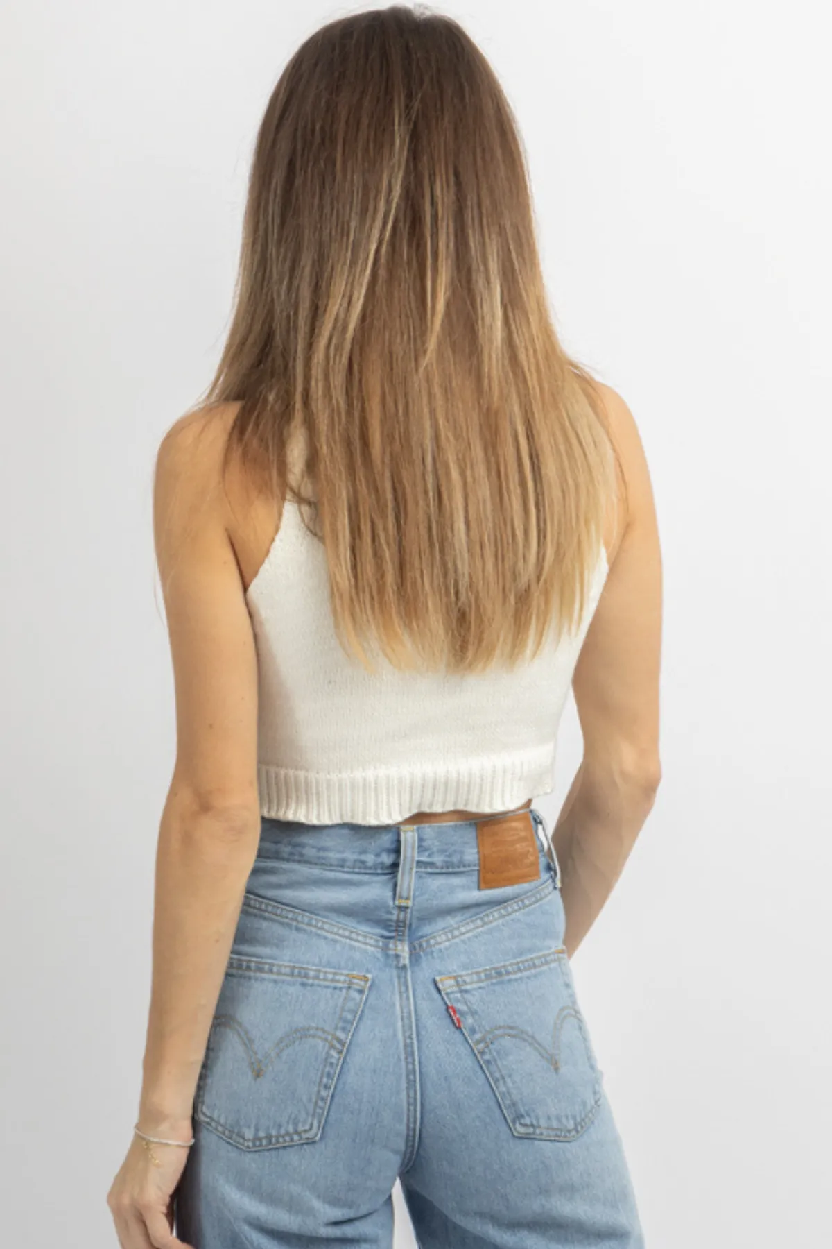 MINIMAL IVORY SWEATER TANK