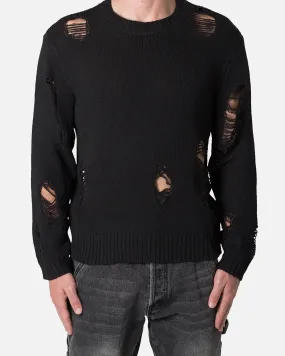 MNML Distressed Sweater Black