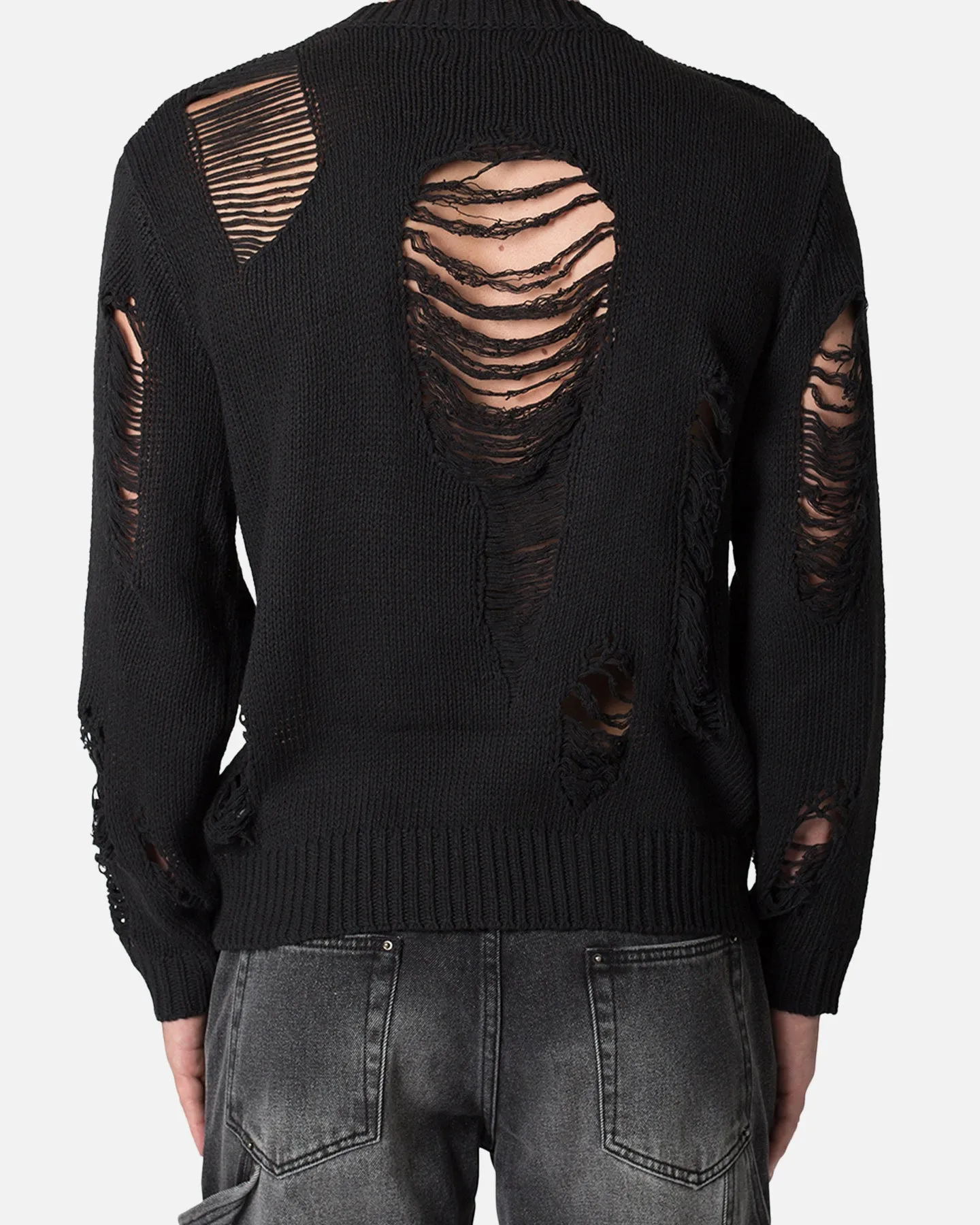 MNML Distressed Sweater Black