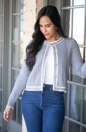 Need A Retreat Grey Knit Cardigan Sweater