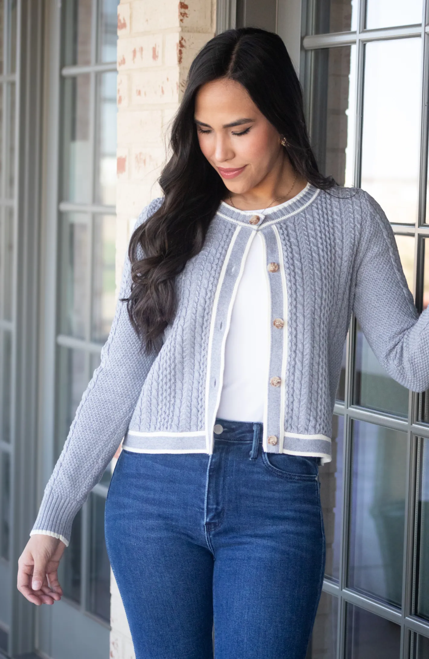 Need A Retreat Grey Knit Cardigan Sweater