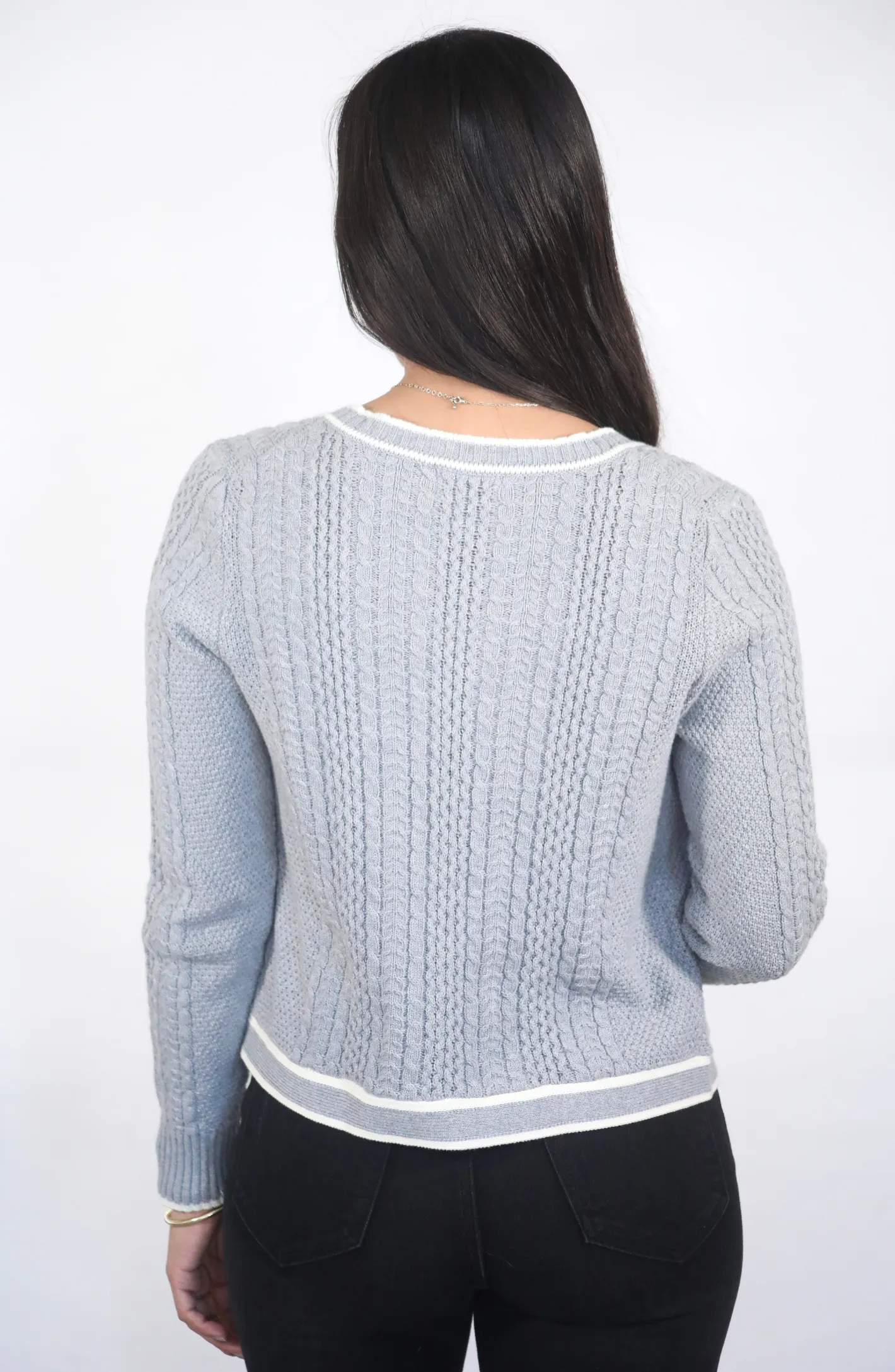 Need A Retreat Grey Knit Cardigan Sweater