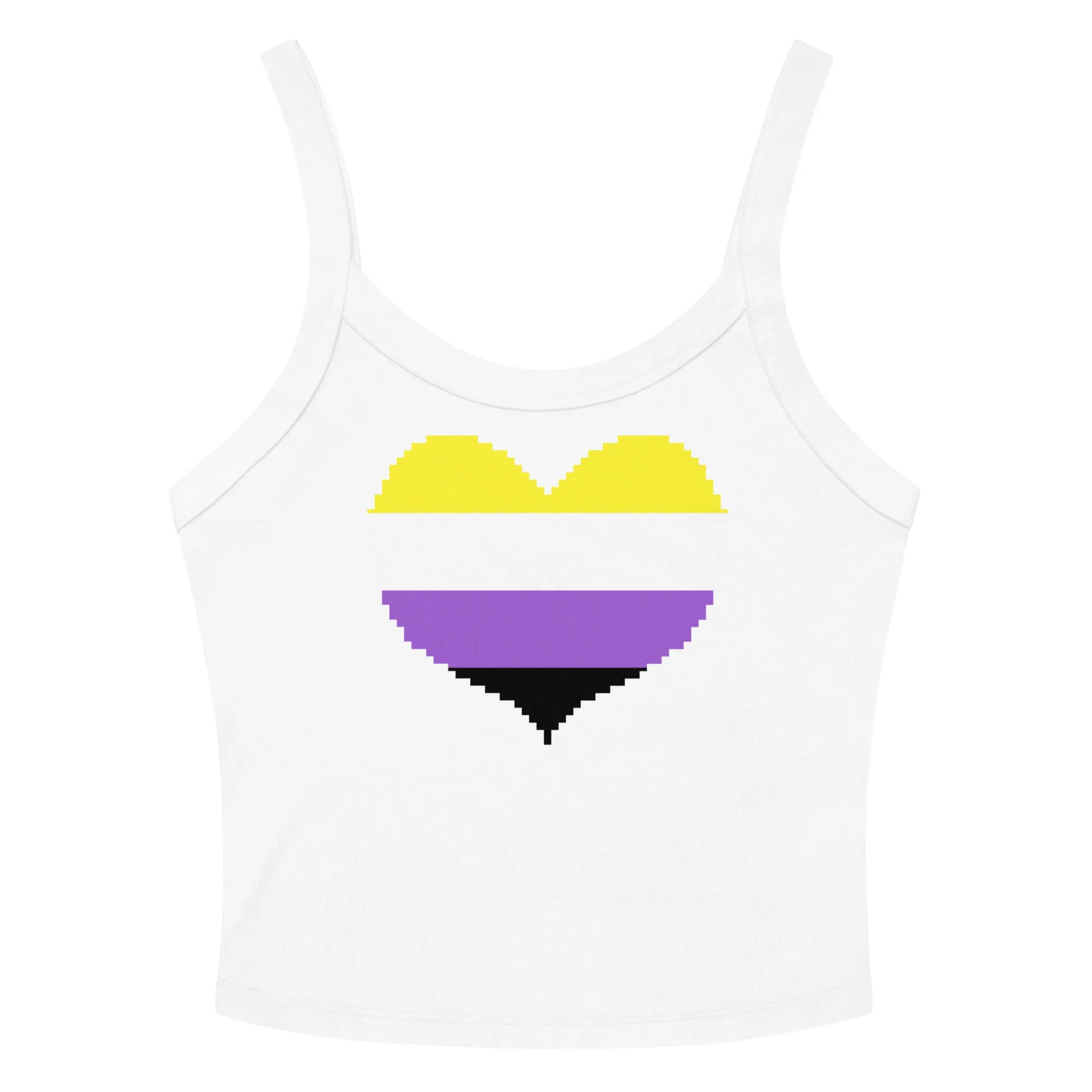 Non-Binary Heart Scoop Neck Tank Top