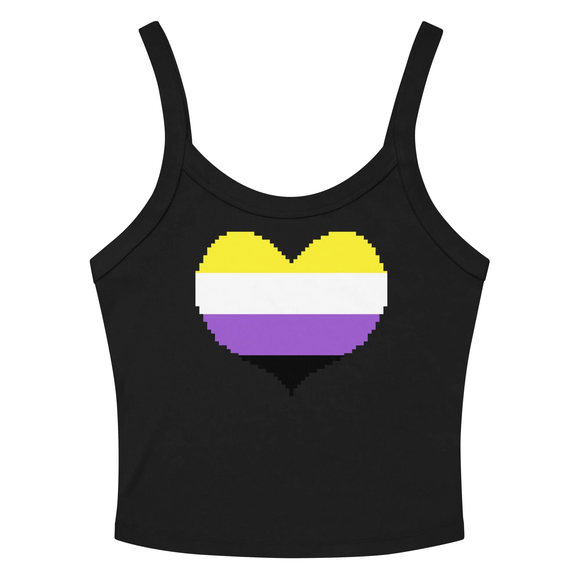 Non-Binary Heart Scoop Neck Tank Top