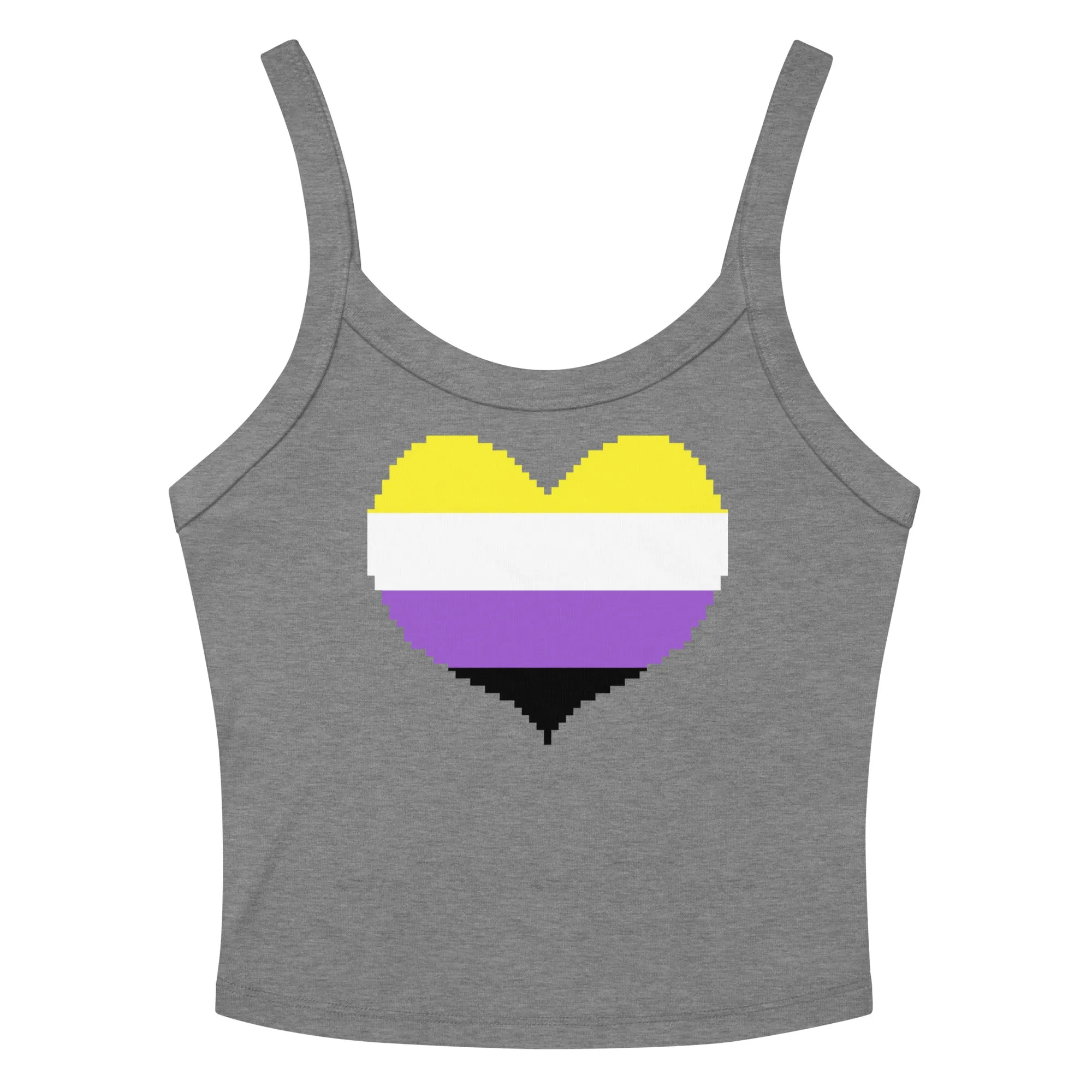 Non-Binary Heart Scoop Neck Tank Top