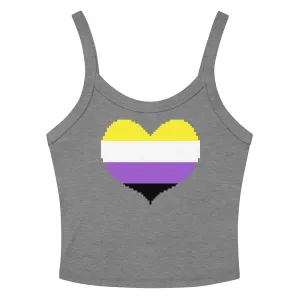 Non-Binary Heart Scoop Neck Tank Top