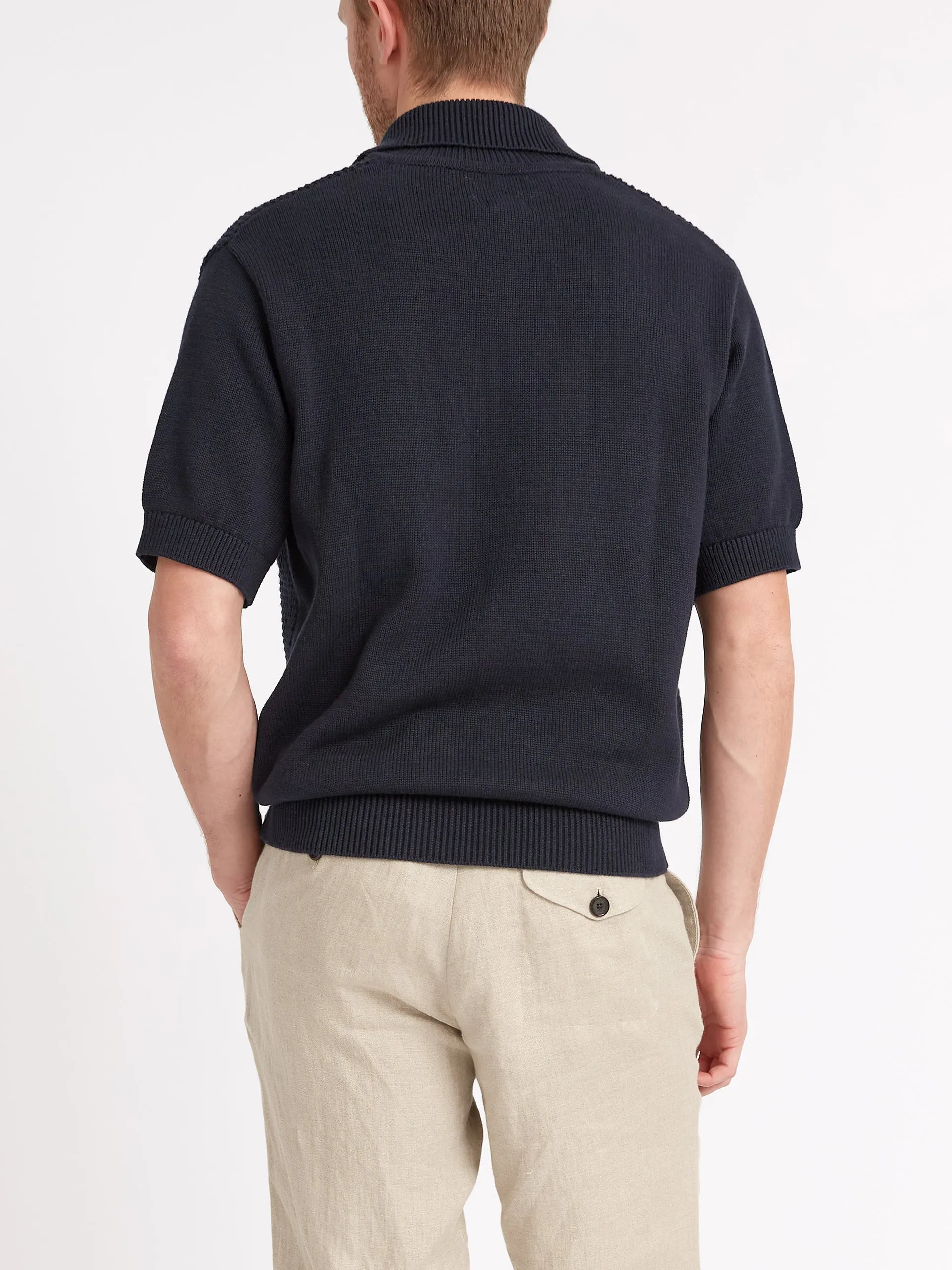 Oliver Spencer Short Sleeve Penhale Polo Shirt Navy