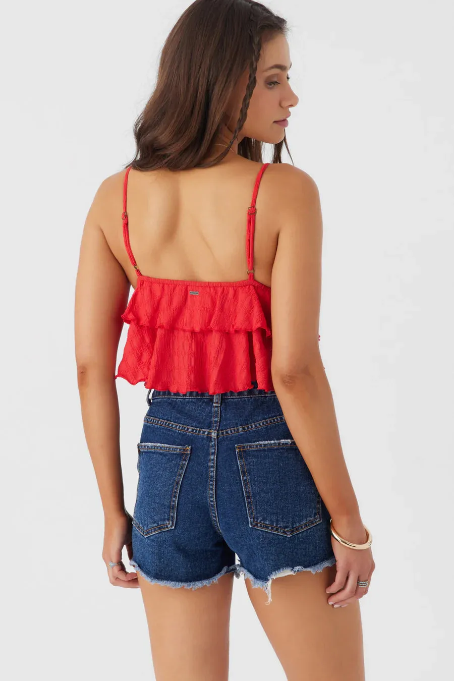 O'Neill Chloey Textured Knit Tiered Tank Top