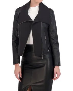 Ookie & Lala Mix Media Drape Front Moto