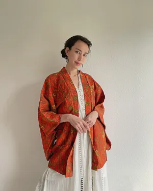 Orange Leaves Haori Kimono Jacket Haori