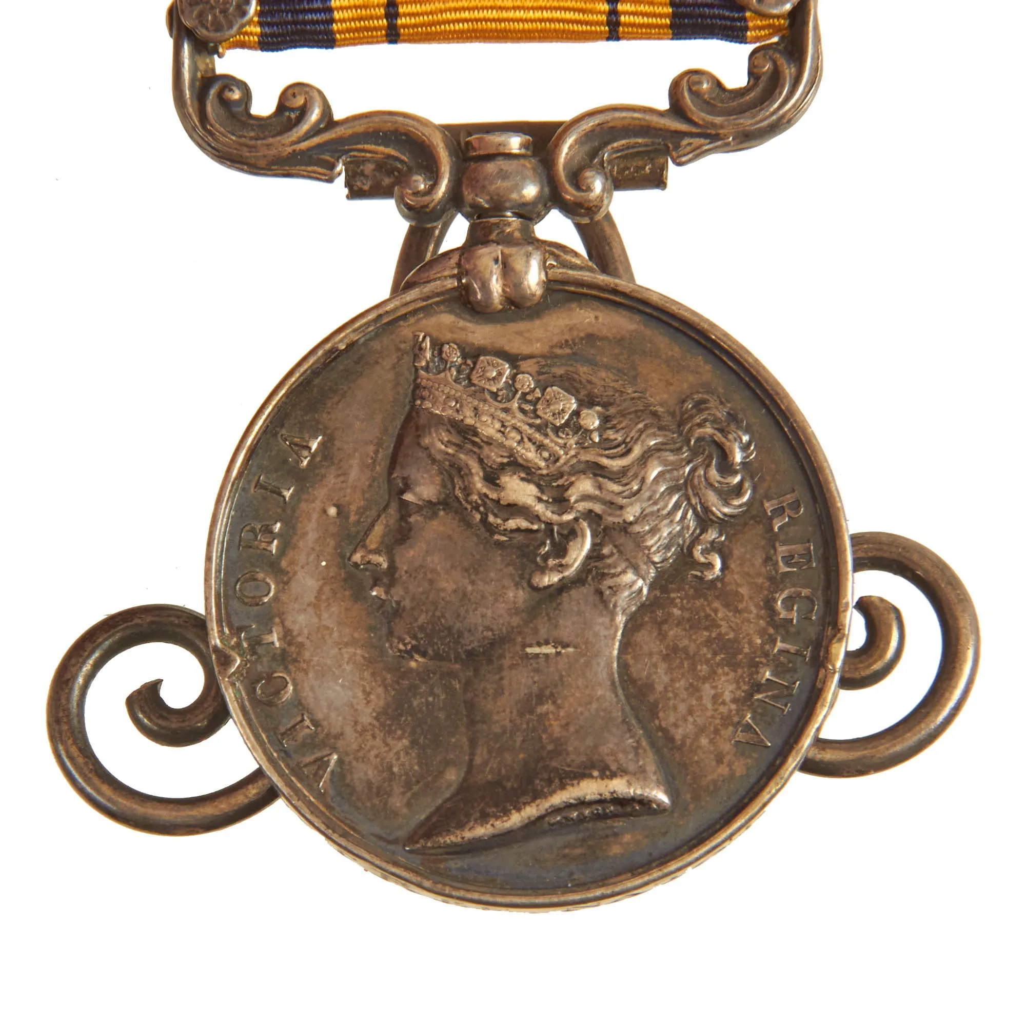 Original British Anglo-Zulu War Rim Engraved  South Africa Medal with 1879 Clasp Named to Trooper W.J.E. Bawtree, Natal Mounted Police