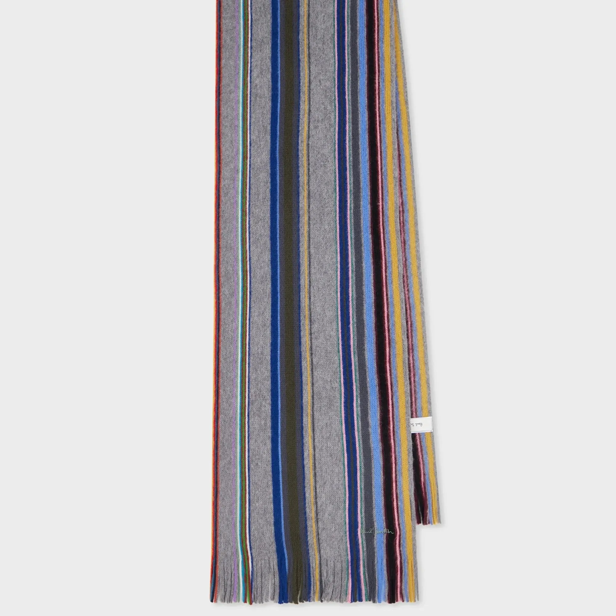 Paul Smith - Men's Merino Wool Multistripe Scarf in Grey