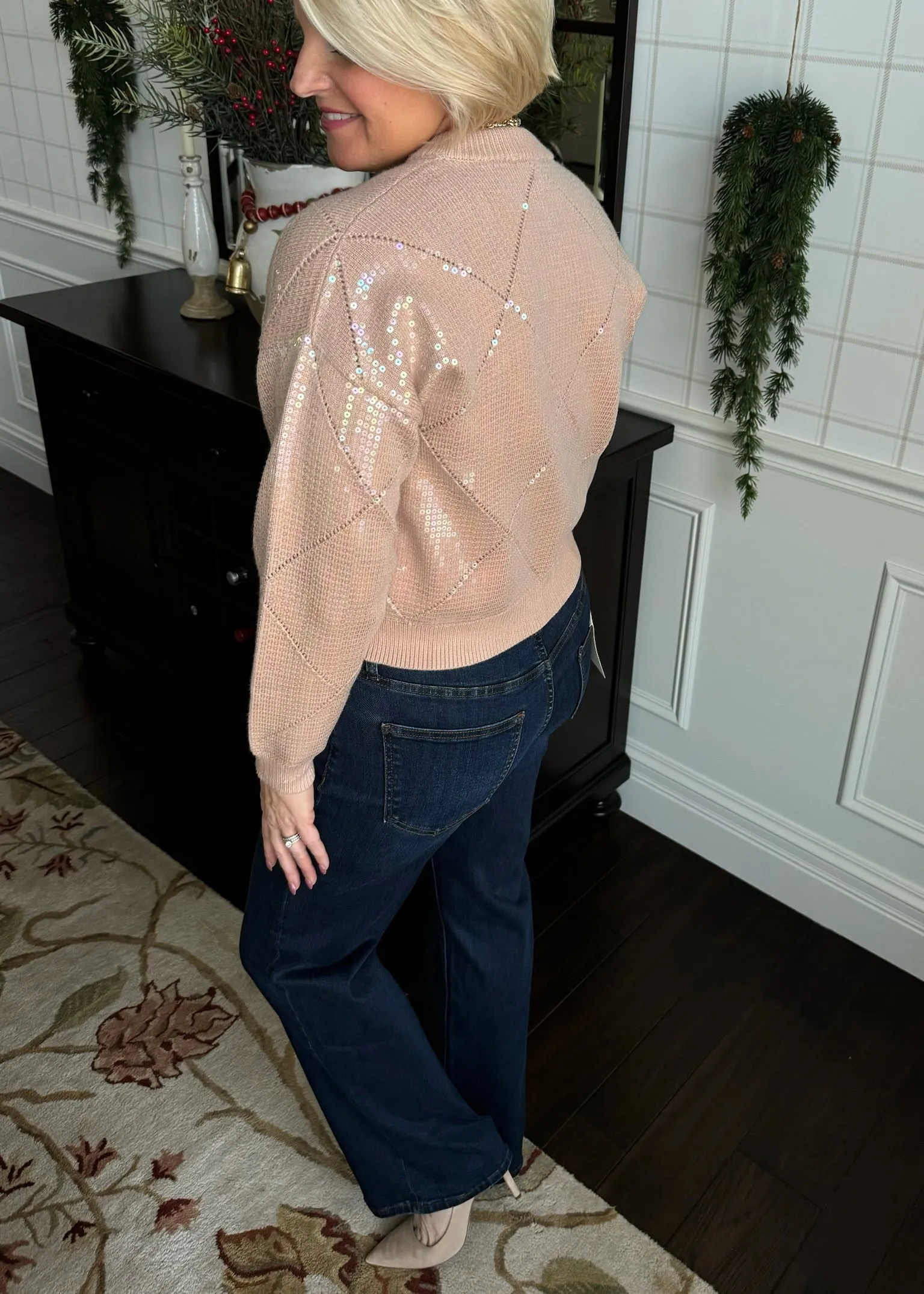 Pink Sequin Sweater