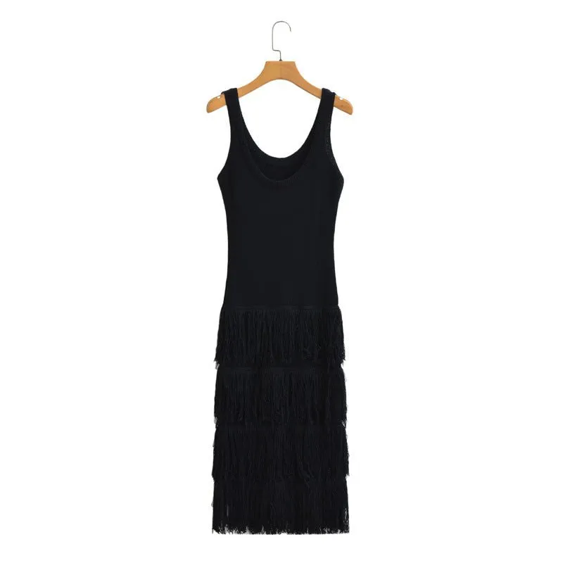 Pre Order:  Tiered Tassel Knit Dress