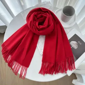 Pure Woolen Shawl Scarves - Cherry