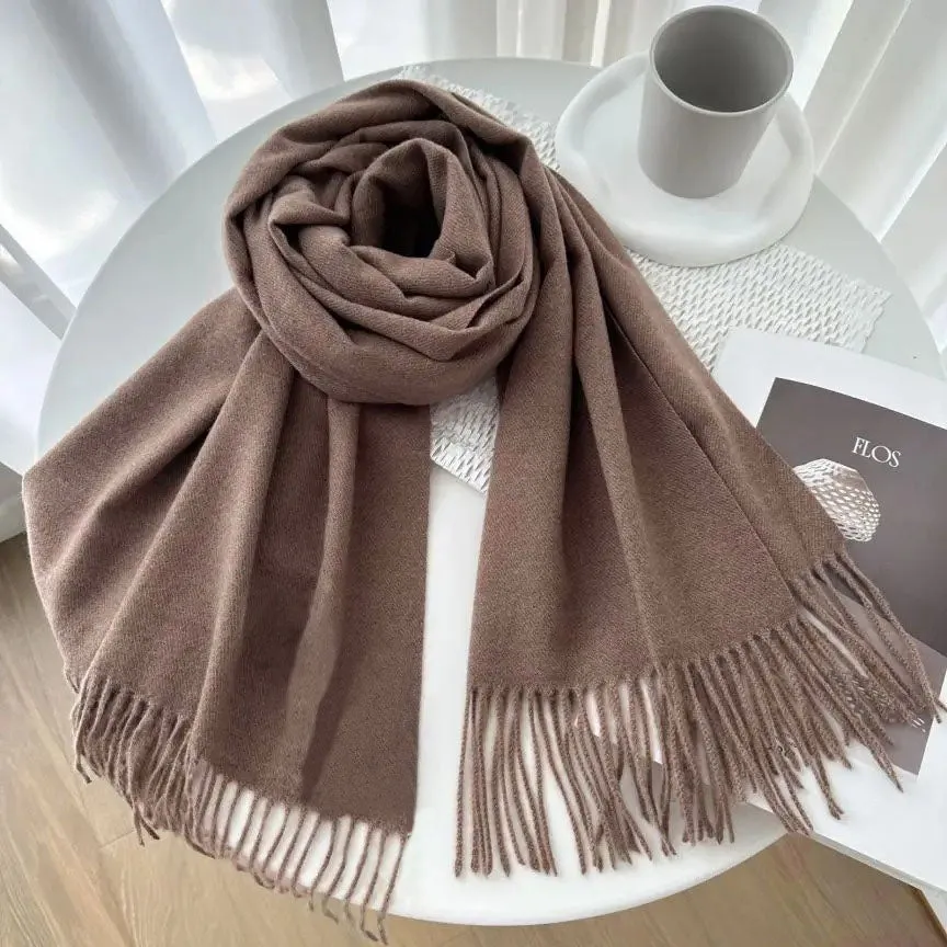 Pure Woolen Shawl Scarves - Mocha