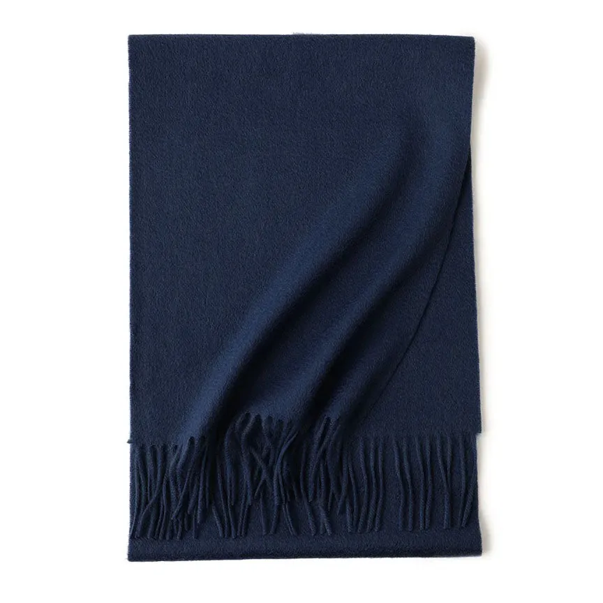 Pure Woolen Shawl Scarves - Navy